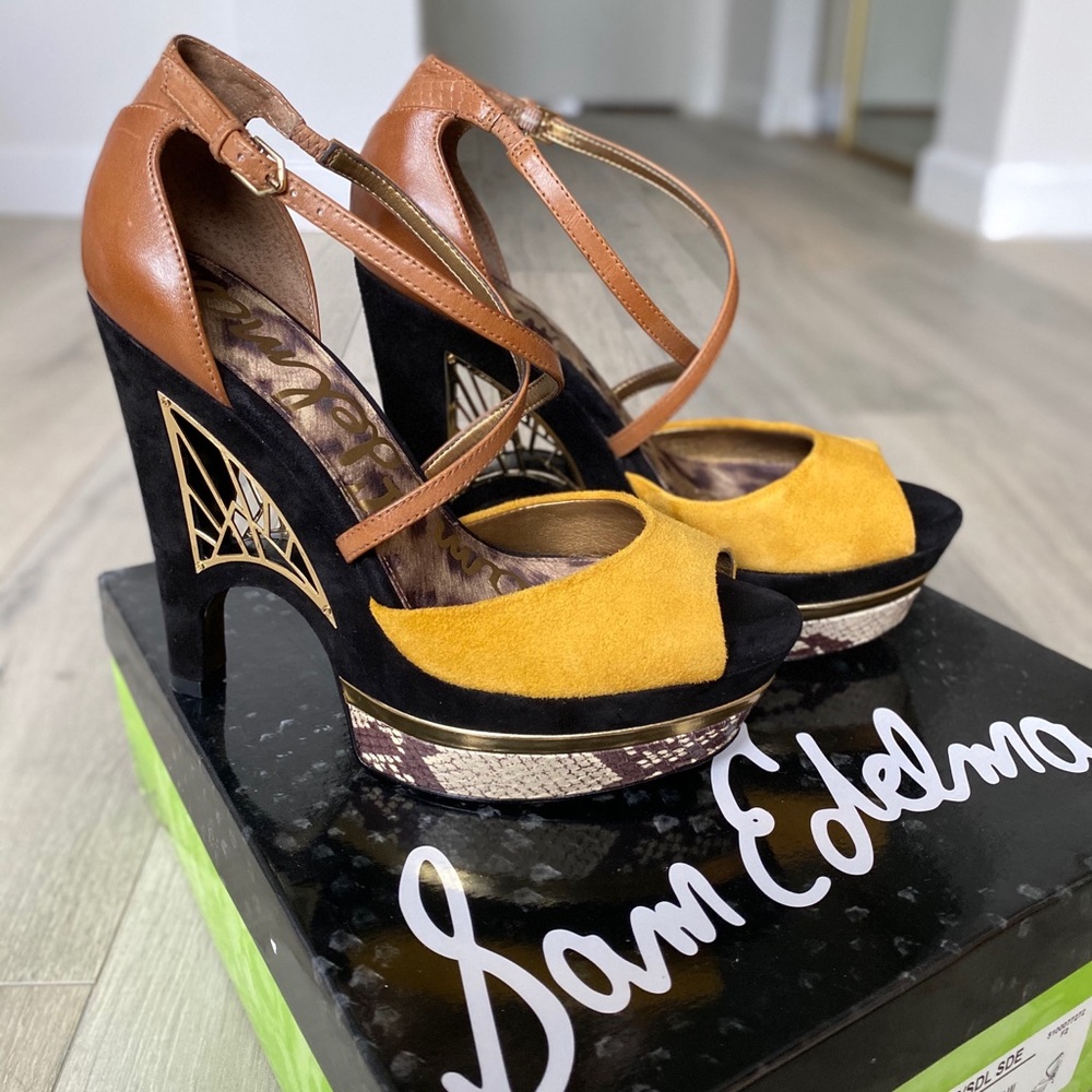 Sam Edelman Tegan Sandal - golden rod/saddle suede